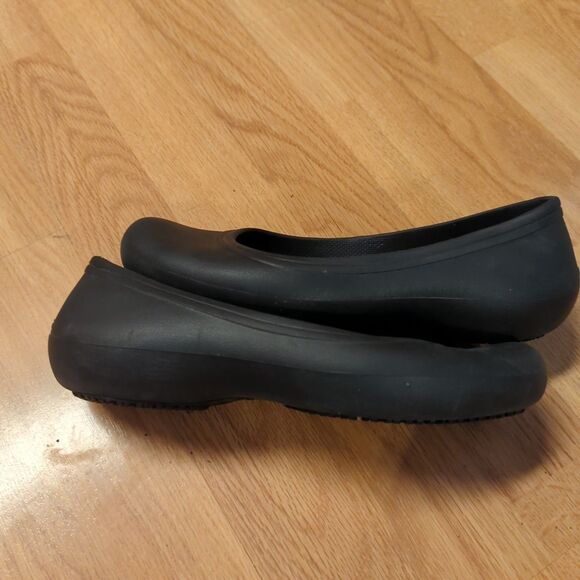 Crocs at Work Shoes Ballet Flats Womens 8 Black Casual Slip Resistant Comfort - Picture 5 of 7